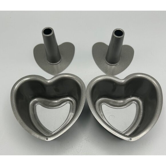 Heart Mini Tube Cake Pans Love Valentine’s Day anniversary tea Nonstick single - Picture 5 of 6